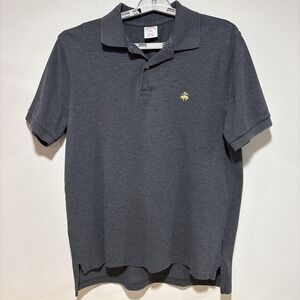 Men's Brooks Brothers Performance Polo‎ Original Fit Cotton Gray Shirt Sz Medium